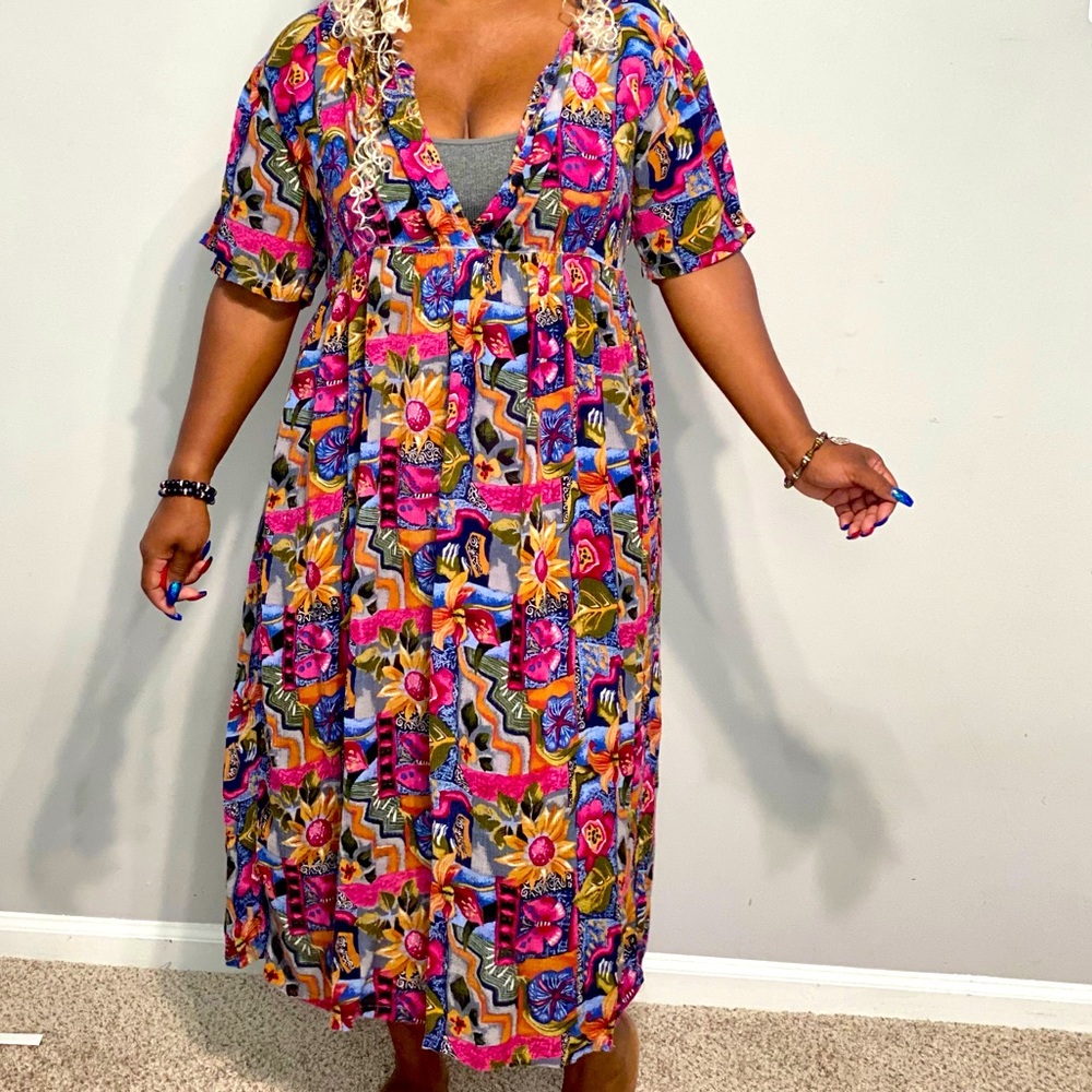 Whistles Vintage Boho Floral Midi Sundress